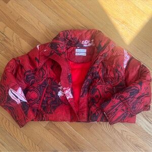 Pyer Moss x Reebok Red and Black Swirl Unisex Jacket - NWOT; medium